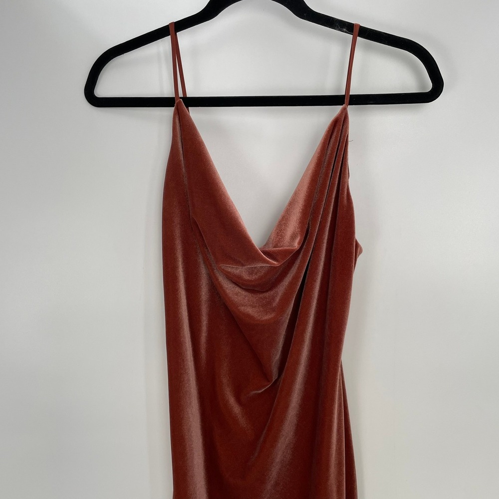 Jenny Yoo Collection Women Copper Velvet Cowl Neck Slip New Years Gown Dress 8 - Picture 4 of 10